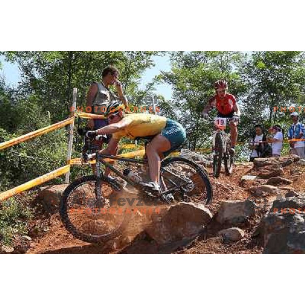 Dellys Starr (AUS) at women\'s cross-country mountain bike race at Olympic games in Beijing, China 23.8.2008 