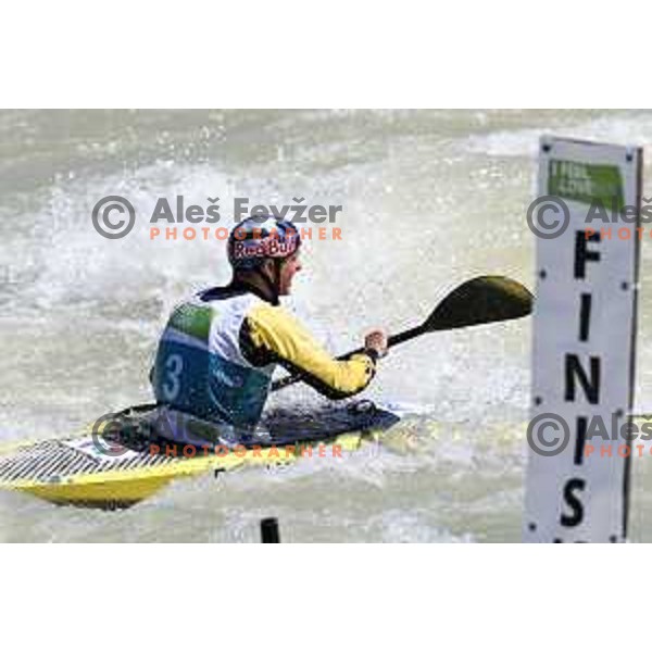 Peter Kauzer (SLO) competes in Men\'s Kayak Slalom at ECA European Championships in Tacen, Slovenia on May 18, 2024