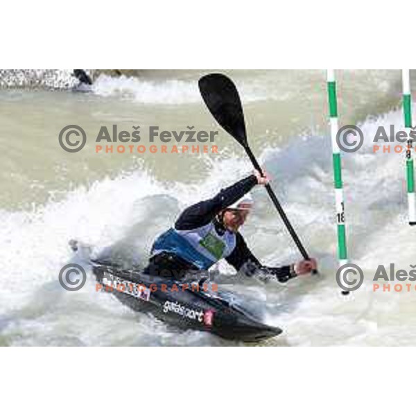 Peter Kauzer (SLO) competes in Men\'s Kayak Slalom at ECA European Championships in Tacen, Slovenia on May 18, 2024