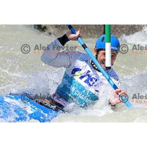 Peter Kauzer (SLO) competes in Men\'s Kayak Slalom at ECA European Championships in Tacen, Slovenia on May 18, 2024