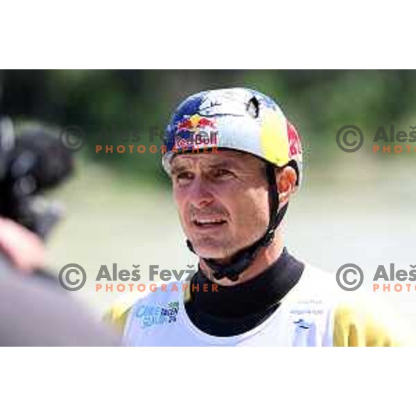 Peter Kauzer (SLO) at Men\'s Kayak Slalom at ECA European Championships in Tacen, Slovenia on May 18, 2024
