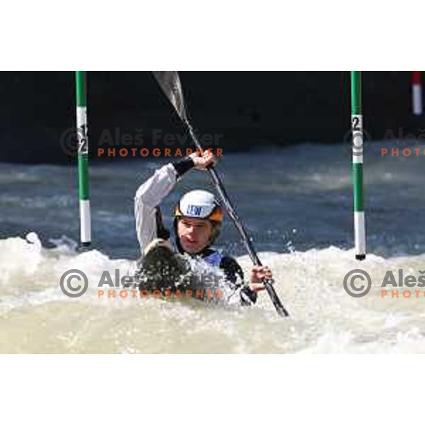 Apel (GER) competes in Women\'s Kayak Slalom at ECA European Championships in Tacen, Slovenia on May 18, 2024