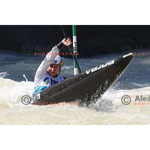 Apel (GER) competes in Women\'s Kayak Slalom at ECA European Championships in Tacen, Slovenia on May 18, 2024