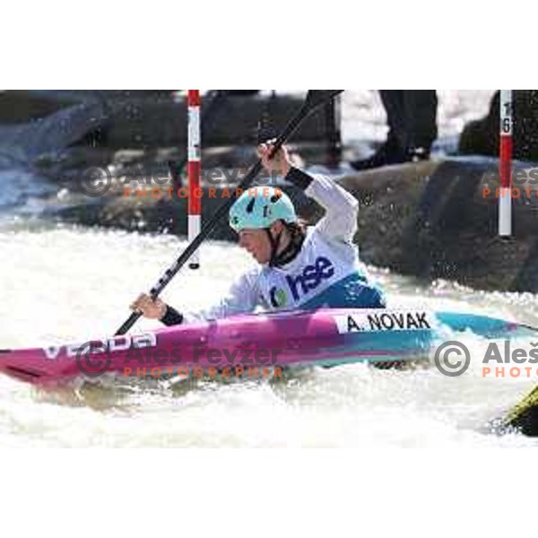 Ajda Novak (SLO) competes in Women\'s Kayak Slalom at ECA European Championships in Tacen, Slovenia on May 18, 2024