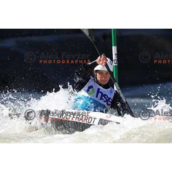 (SLO) competes in Women\'s Kayak Slalom at ECA European Championships in Tacen, Slovenia on May 18, 2024