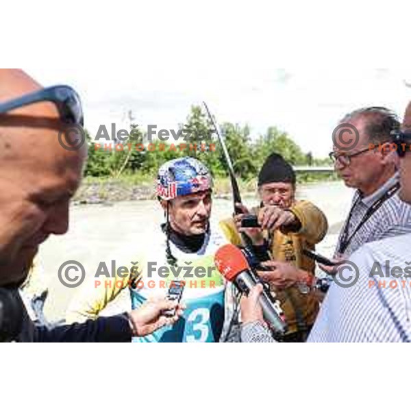 Peter Kauzer (SLO) at Men\'s Kayak Slalom at ECA European Championships in Tacen, Slovenia on May 18, 2024