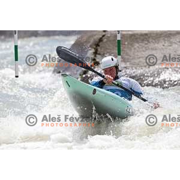 Ziga Lin Hocevar (SLO) competes in Men’s Kayak Slalom at ECA European Championships in Tacen, Ljubljana, Slovenia on May 18, 2024