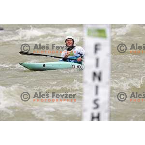 Ziga Lin Hocevar (SLO) competes in Men’s Kayak Slalom at ECA European Championships in Tacen, Ljubljana, Slovenia on May 18, 2024