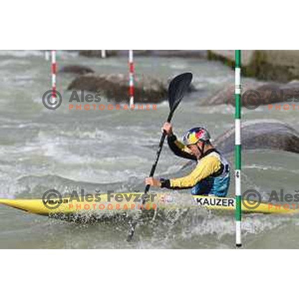 Peter Kauzer (SLO) competes in Men’s Team Kayak Slalom at ECA European Championships in Tacen, Ljubljana, Slovenia on May 18, 2024 