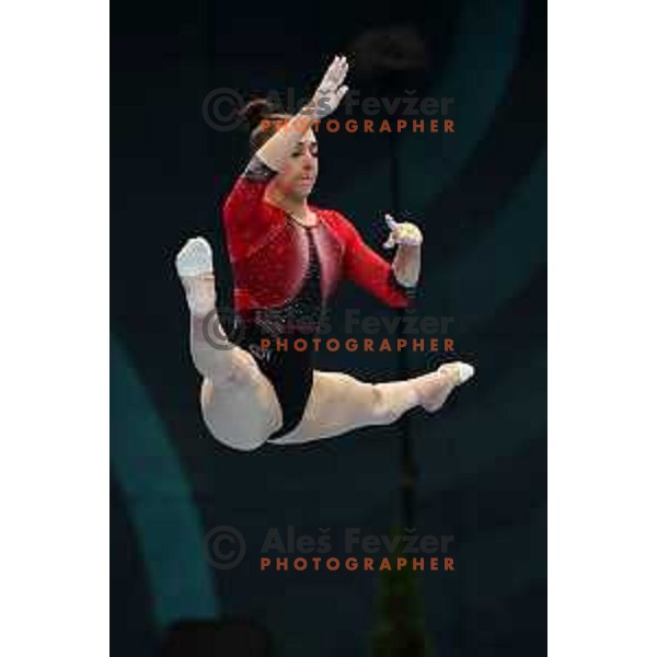Lena Bickel (SUI), winner of Women\'s floor exercise in the second day of the Final of Gymnastic Artistic World Challenge Cup in Arena Bonifika in Koper, Slovenia on June 2, 2024