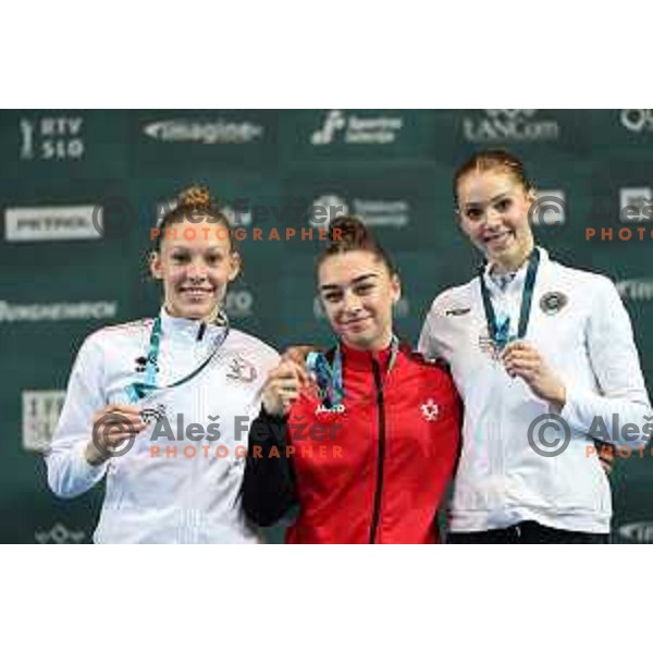 Lena Bickel (SUI), winner of Women\'s floor exercise in the second day of the Final of Gymnastic Artistic World Challenge Cup in Arena Bonifika in Koper, Slovenia on June 2, 2024