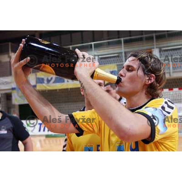 Bombac at Final of Slovenian handball Supercup between Cimos Koper and Trimo Trebnje, played in Koper (Slovenia) 6.9.2008. Cimos Koper won the Supercup with victory 37:26. 