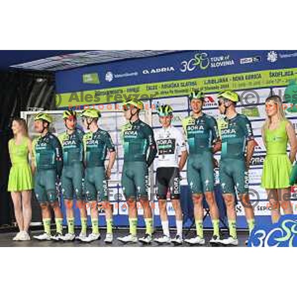 Team Bora Hansgrohe at 30.Tour of Slovenia-Dirka po Sloveniji at deprature of stage 3 in Ljubljana on June 14, 2024