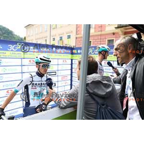 Pello Bilbao and Matej Mohoric (Bahrain Victorius) at 30.Tour of Slovenia-Dirka po Sloveniji at deprature of stage 3 in Ljubljana on June 14, 2024