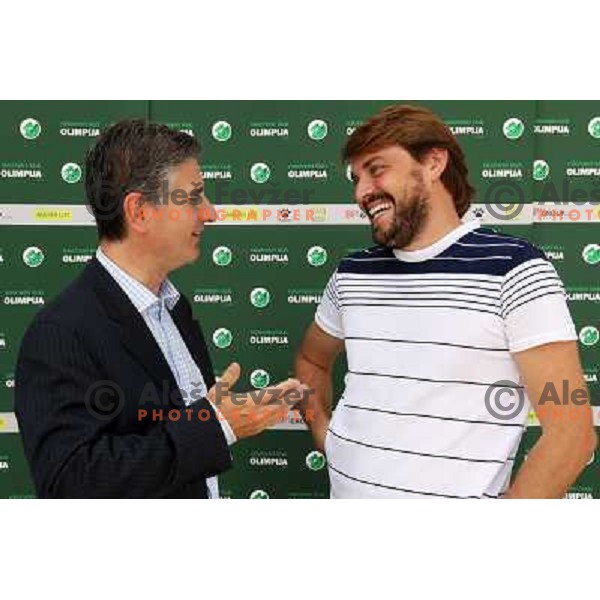 Franjo Bobinac (left) and Jure Jankovic at press conference of RK Olimpija in Ljublajna, Slovenia 11.9.2008. 