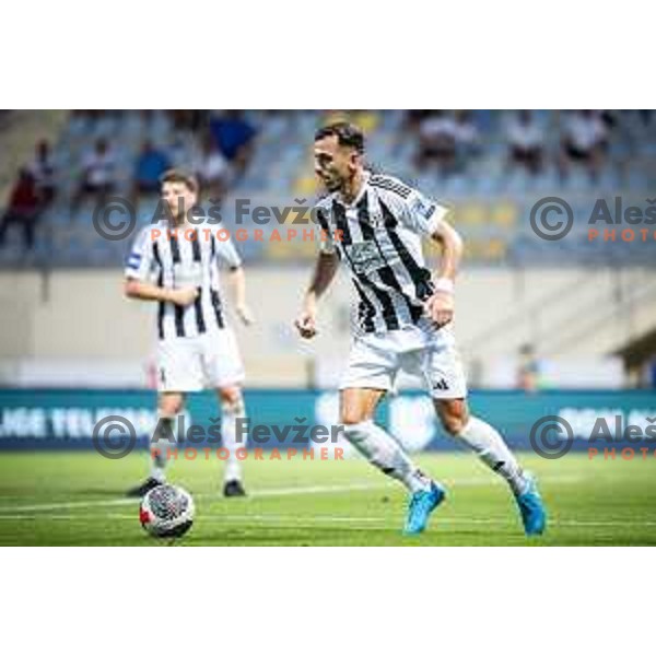 Leard Sadriu in action during Prva liga Telemach 2024/25 football match between Domzale and Mura in Sportni park Domzale, Slovenia on July 27, 2024. Photo: Jure Banfi