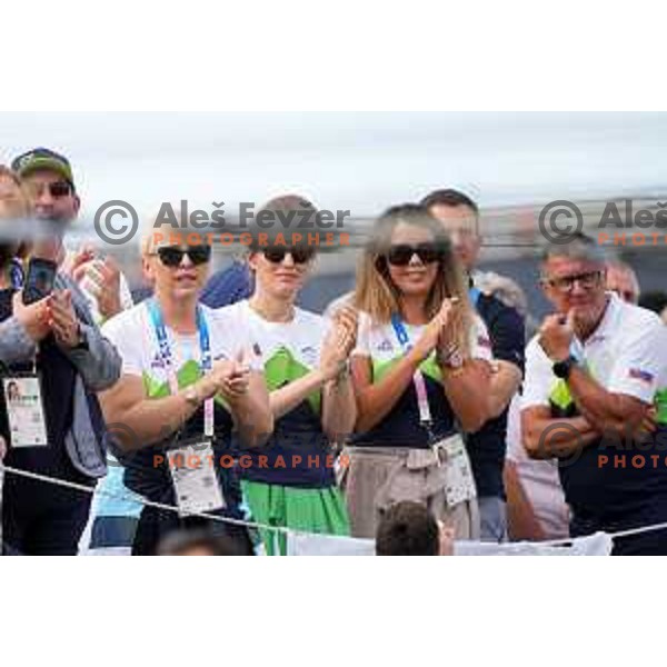 Natasa Pirc Musar watches the Final of Women’s K-1 race at Canoeing Competition at Paris 2024 Summer Olympic Games, France on July 28, 2024