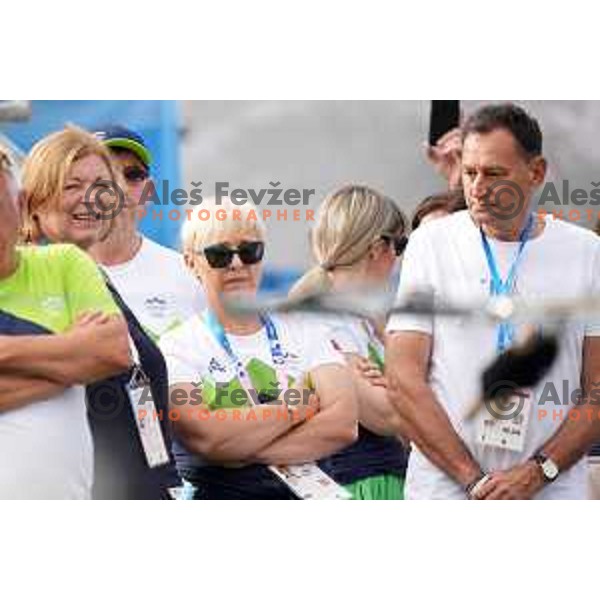 Natasa Pirc Musar watches the Final of Women’s K-1 race at Canoeing Competition at Paris 2024 Summer Olympic Games, France on July 28, 2024