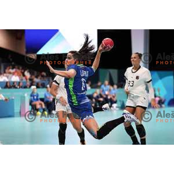 Natasa Ljepoja of Slovenia in action during Women’s Olympic Handball Tournament match between Slovenia and Germany at Paris 2024 Summer Olympic Games, France on July 30, 2024. Foto: Filip Barbalic