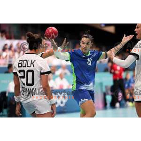 Tjasa Stanko of Slovenia in action during Women’s Olympic Handball Tournament match between Slovenia and Germany at Paris 2024 Summer Olympic Games, France on July 30, 2024. Foto: Filip Barbalic