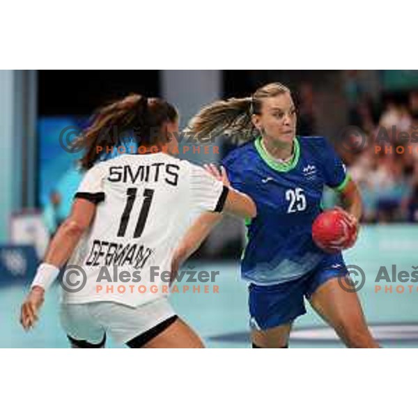 Barbara Lazovic of Slovenia in action during Women’s Olympic Handball Tournament match between Slovenia and Germany at Paris 2024 Summer Olympic Games, France on July 30, 2024. Foto: Filip Barbalic