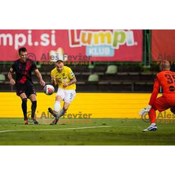 in action during UEFA Conference League Qualifiers match, Round 2, between teams Bravo Kostel and Zrinski in Sports park ZAK, Slovenia on August 1st, 2024. Photo: Grega Valancic