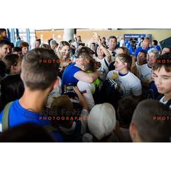Reception of Andreja Leski, Olympic Champion in Pariz 2024, Judo under 63kg, at Airport Jozeta Pucnika, Ljubljana, Slovenia on August 2nd, 2024. Photo: Grega Valancic / alesfevzer.com