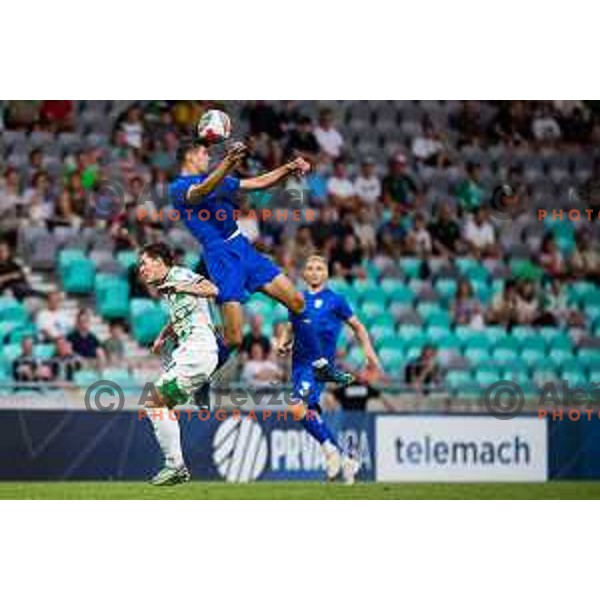 in action during Prva liga Telemach 2024/25 football match, Round 3, between Olimpija Ljubljana and Nafta in Stadium Stozice, Slovenia, 5th August 2024. Photo: Grega Valancic / alesfevzer.com