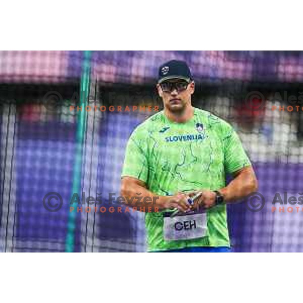Kristjan Ceh (SLO) competes in the Final of Athletics Men\'s Discus Throw at Paris 2024 Summer Olympic Games, France on August 7, 2024