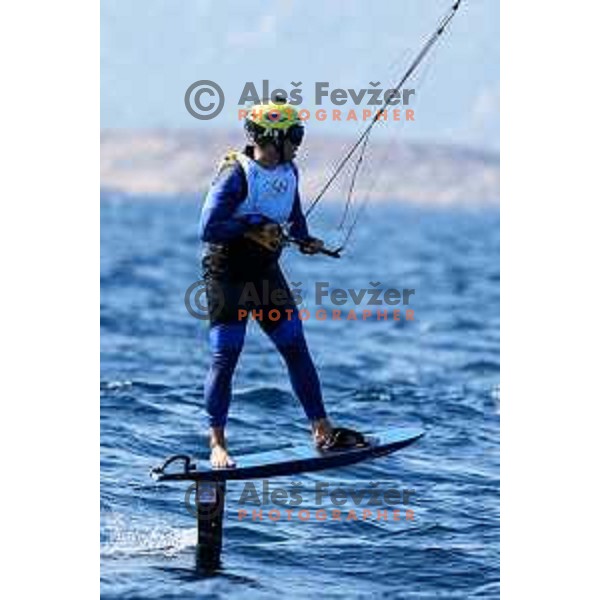 Toni Vodisek (SLO) competes in Formula Kite in Sailing Regatta in Marseille at Paris 2024 Summer Olympic Games, France on August 8, 2024