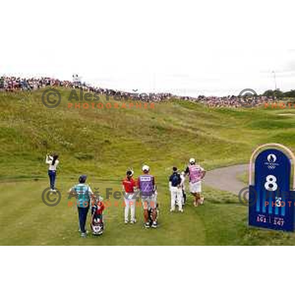 Pia Babnik of Slovenia in action during third round of Women’s Olympic Golf Tournament at Paris 2024 Summer Olympic Games, France on August 9, 2024