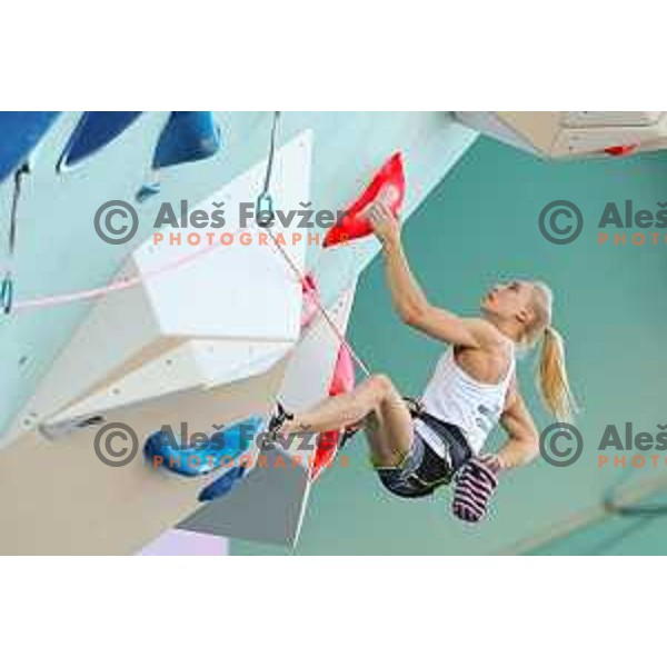 Janja Garnbret of Slovenia, Olympic gold medalist in Sport Climbing Women\'s Boulder & Lead at Paris 2024 Summer Olympic Games,France on August 10, 2024