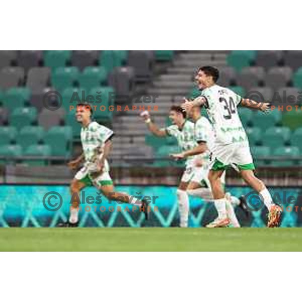 in action during Prva liga Telemach 2024/25 football match between Olimpija and Celje in Ljubljana, Slovenia on August 18, 2024