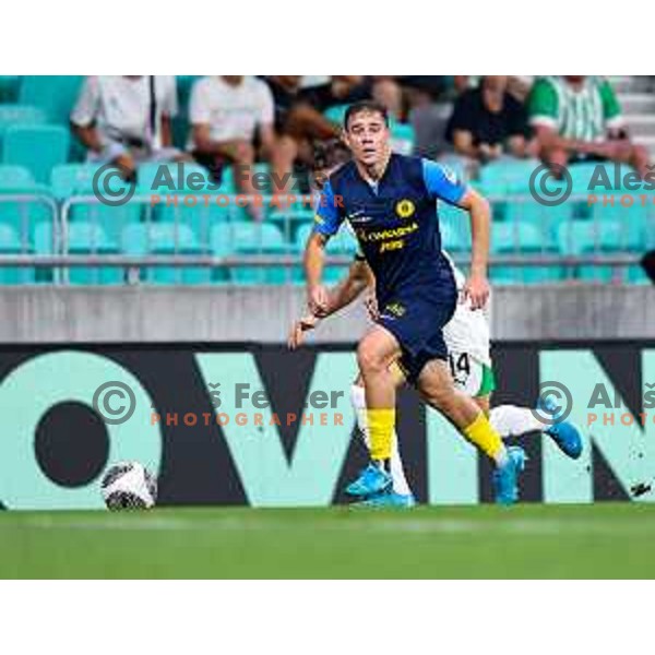 in action during Prva liga Telemach 2024/25 football match between Olimpija and Celje in Ljubljana, Slovenia on August 18, 2024
