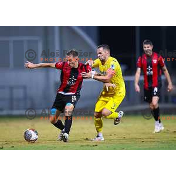 Matic Zavnik in action during Prva liga Telemach 2024/25 football match between Primorje and Domzale in Nova Gorica, Slovenia on August 16, 2024