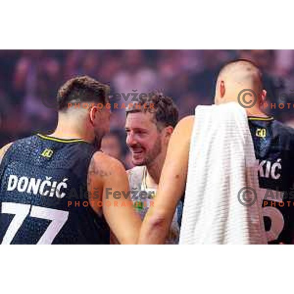 Luka Doncic and Goran Dragic, NBA and Slovenia National team star during The Night of the Dragon in Arena Stozice, Ljubljana, Slovenia on August 24, 2024