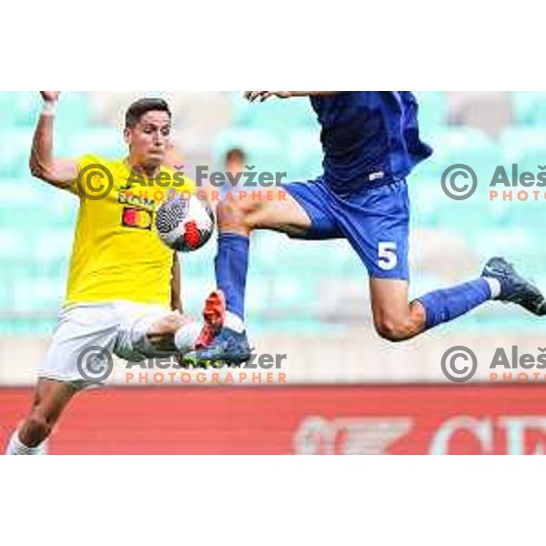 Milan Tucic in action during Prva liga Telemach 2024/25 football match between Bravo Kostel and Nafta in Ljubljana, Slovenia on August 26, 2024