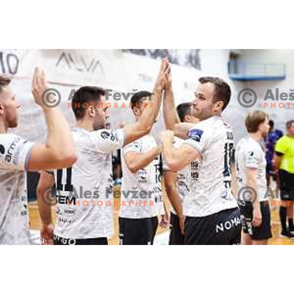 in action during first match of EHF European league Qualifiers handball match between Trimo Trebnje and Limoges in Trebnje, Slovenia on August 31, 2024
