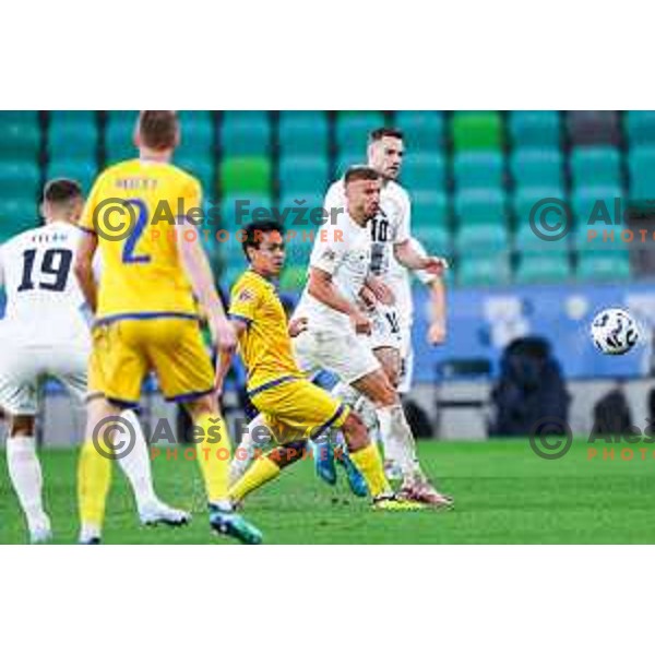 Jan Mlakar of Slovenia in action during the UEFA Nations League football match between Slovenia and Kazakhstan in SRC Stozice, Ljubljana, Slovenia on September 9, 2024