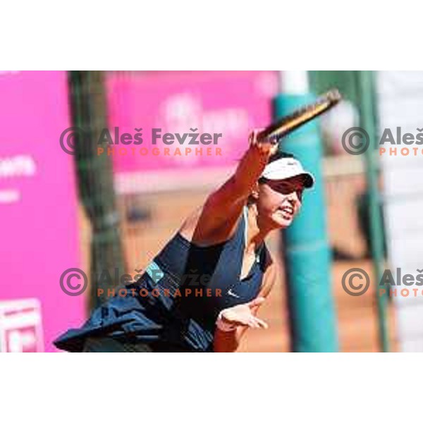 Ela Nala Milic plays in first round of WTA 125 Zavarovalnica Sava Slovenia Open Tennis Tournament in Ljubljana, Slovenia on September 10, 2024 
