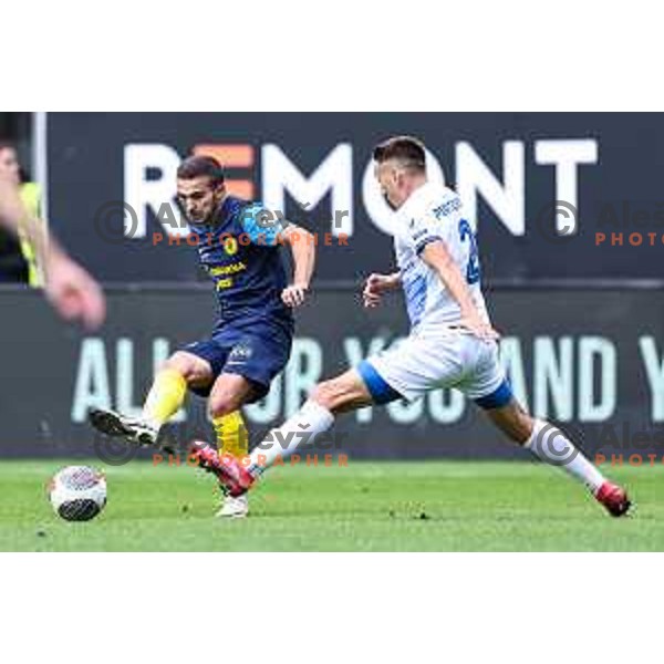 In action during Prva Liga Telemach 2024/25 football match between Celje and Nafta 1903 in Celje, Slovenia on September 15, 2024