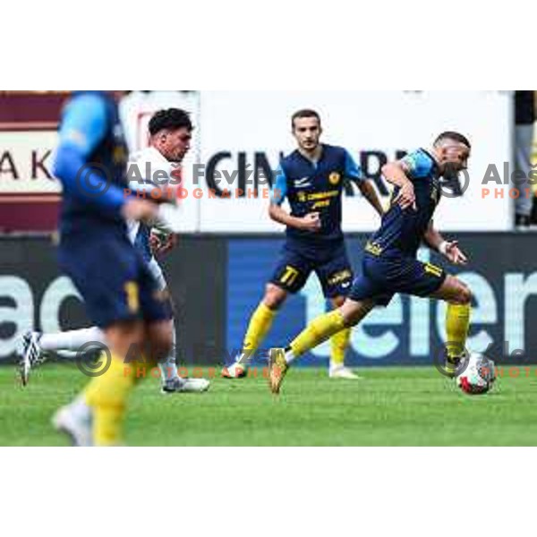 Nino Kouter in action during Prva Liga Telemach 2024/25 football match between Celje and Nafta 1903 in Celje, Slovenia on September 15, 2024