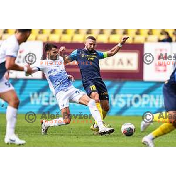 Nino Kouter in action during Prva Liga Telemach 2024/25 football match between Celje and Nafta 1903 in Celje, Slovenia on September 15, 2024