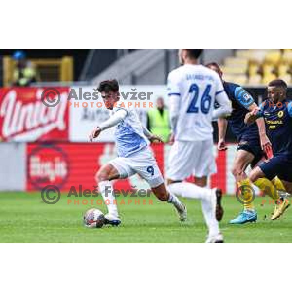 In action during Prva Liga Telemach 2024/25 football match between Celje and Nafta 1903 in Celje, Slovenia on September 15, 2024