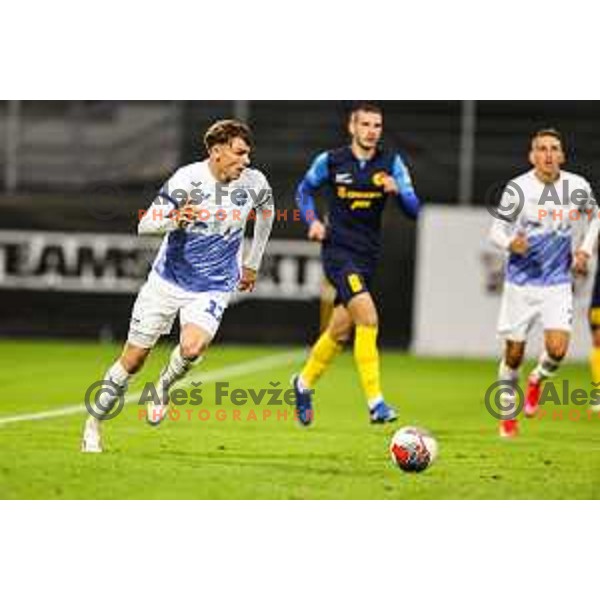Dominik Csoka in action during Prva Liga Telemach 2024/25 football match between Celje and Nafta 1903 in Celje, Slovenia on September 15, 2024