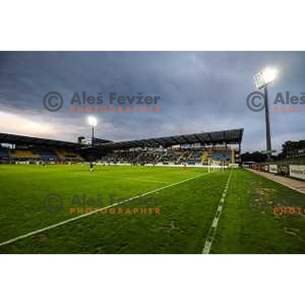 Football pitch during Prva Liga Telemach 2024/25 football match between Celje and Nafta 1903 in Celje, Slovenia on September 15, 2024