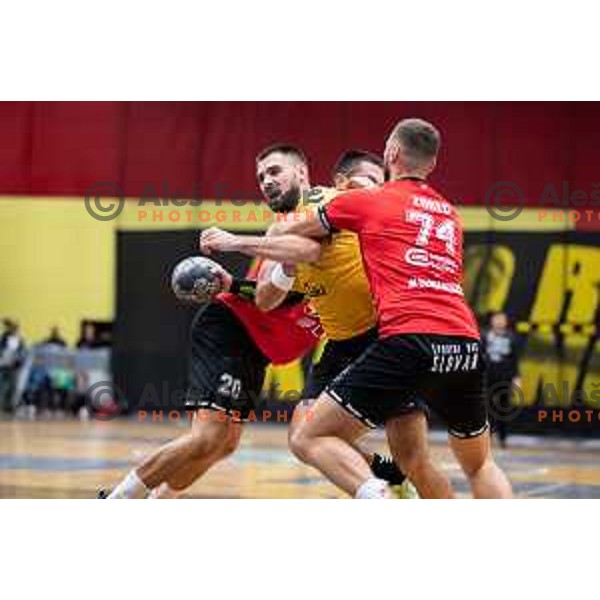 Tilen Sokolic during 1.NLB league handball match between Gorenje Velenje and Slovan in Velenje, Slovenia on September 15, 2024