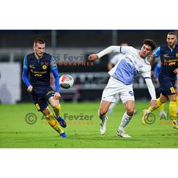In action during Prva Liga Telemach 2024/25 football match between Celje and Nafta 1903 in Celje, Slovenia on September 15, 2024