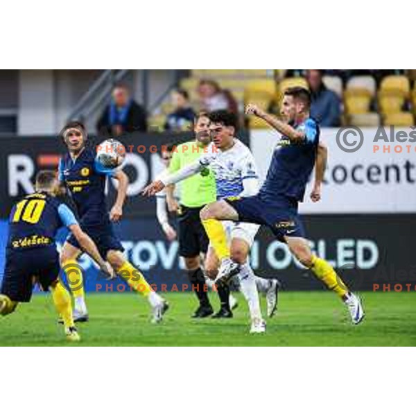 In action during Prva Liga Telemach 2024/25 football match between Celje and Nafta 1903 in Celje, Slovenia on September 15, 2024