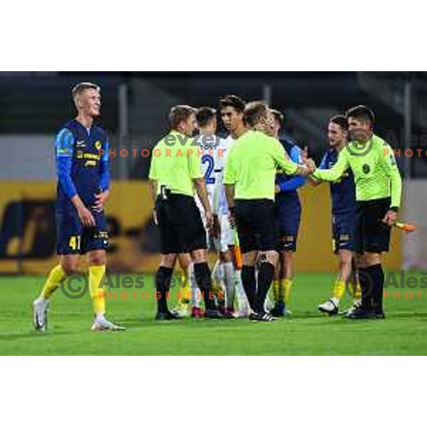 In action during Prva Liga Telemach 2024/25 football match between Celje and Nafta 1903 in Celje, Slovenia on September 15, 2024